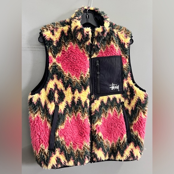 Stussy Fillmore Sherpa Fleece Vest Men’s size‎ Small - Picture 1 of 8